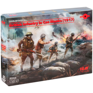 British Infantry in Gas Masks (1917) 4 Figures