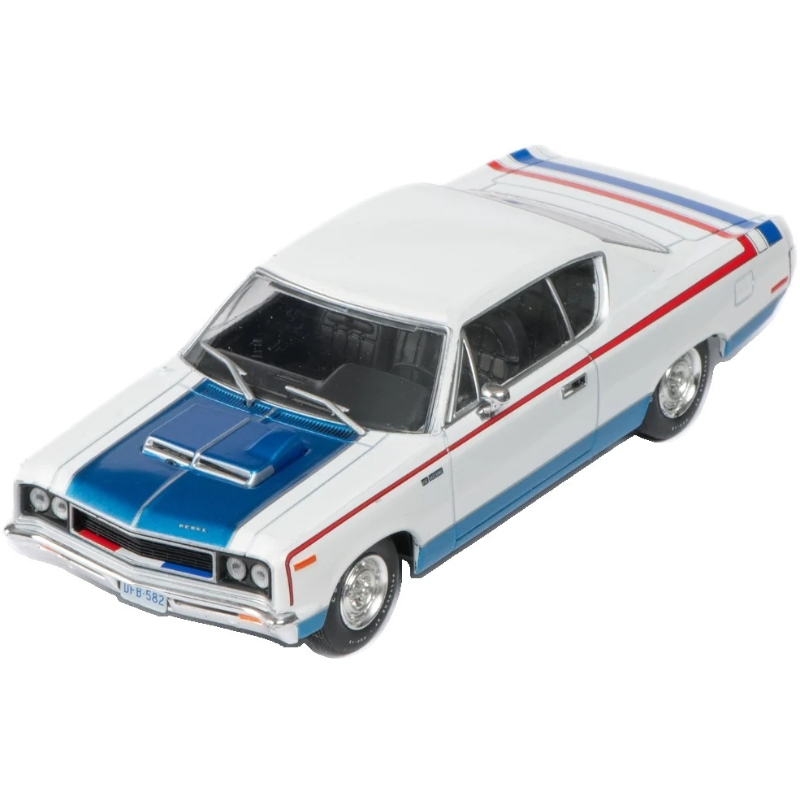 AMC Rebel "The Machine" (1970) White Blue and Red - American Car Collection